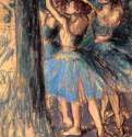 Группа балерин, 1901 г. - Бумага, уголь, пастель; 104 x 62 см. Частное собрание. Франция.