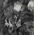 Танцовщицы за кулисами. 1877 - 140 х 103 мм Офорт с акватинтой Париж. Собрание Жака Дусе Франция