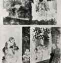 Мадемуазель Бека в "Амбассадоре", Три сцены. 1877 - 291 х 243 мм Литография Чикаго (штат Иллинойс). Художественный институт, Отдел гравюры и рисунка Франция
