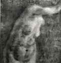 Женский торс. 1878-1890 - 500 х 393 мм Монотипия, оттиск коричневым на японской рисовой бумаге Париж Франция