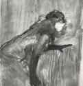 Певица из кафешантана. 1878 - 185 х 134 мм Монотипия, оттиск чёрным на белой бумаге Берн. Собрание Корнфельд Франция