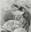 Женщина с веером. 1878-1879 - 231 х 206 мм Литография Париж. Национальная библиотека, Кабинет эстампов Франция
