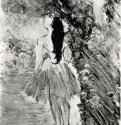 Стоящая у рампы танцовщица. 1878-1880 - Монотипия, оттиск чёрным на белой бумаге Лондон. Галереи института Курто Франция