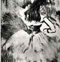 Танцовщица, фигура со спины. 1878-1880 - Монотипия, оттиск чёрным на белой бумаге Уильямстаун (штат Массачусетс). Художественный институт Стерлинга и Фрэнсин Кларк Франция