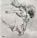 Танцовщица в четвертой позиции. 1878-1880 - 205 х 179 мм Монотипия, оттиск чёрным на светло-серой бумаге Париж. Лувр, Кабинет эстампов Франция