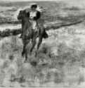 Жокей. 1878-1880 - 120 х 160 мм Монотипия, оттиск чёрным на китайской бумаге Уильямстаун (штат Массачусетс). Художественный институт Стерлинга и Фрэнсин Кларк Франция
