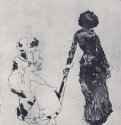 Мэри Кэссет в Лувре. 1879-1880 - 269 х 233 мм Офорт с акватинтой Частное собрание Франция