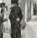 Полина и Вирджиния, болтающие со своими поклонниками. 1879-1880 - 215 х 165 мм Монотипия, оттиск чёрным на китайской бумаге Кембридж (штат Массачусетс). Художественный музей Фогга, Отдел гравюры и рисунка Франция