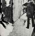 За кулисами 1879-1880 - 160 х 119 мм Монотипия, оттиск чёрным на желтоватой бумаге Париж. Библиотека по искусству и археологии Парижского университета Франция