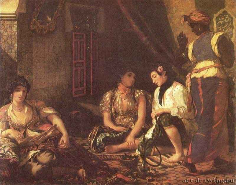 Алжирские женщины - 1834180 x 229 смХолстРомантизмФранцияПариж. Лувр