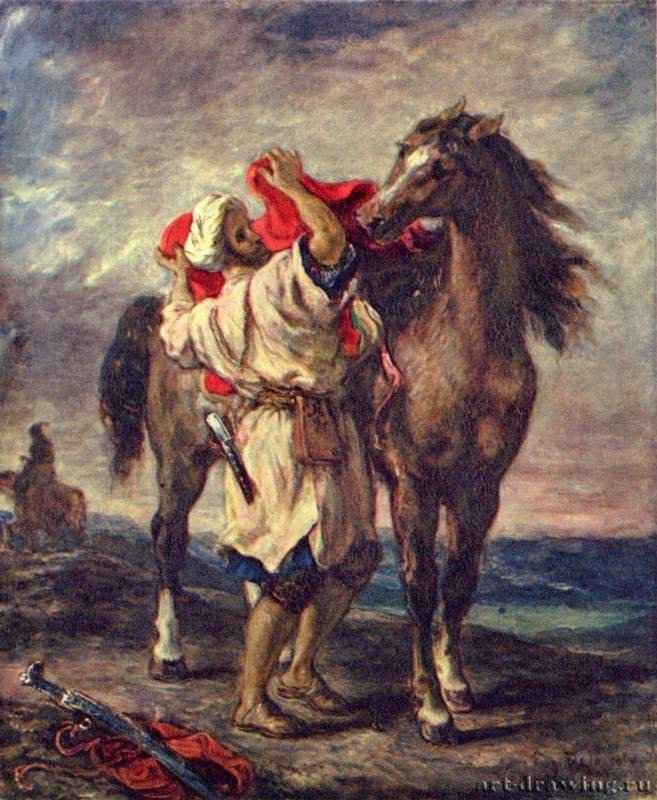 Марокканец, седлающий коня - 185556 x 47 смХолст, маслоРомантизмФранцияСанкт-Петербург. Государственный Эрмитаж