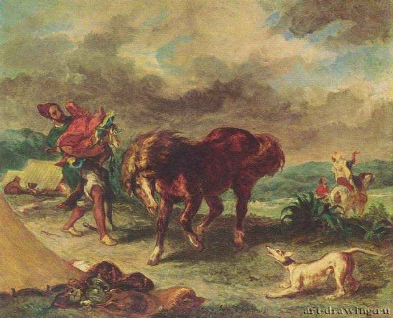 Марроканец и его конь - 185750 x 61,5 смХолстРомантизмФранцияБудапешт. Венгерский музей изобразительных искусств