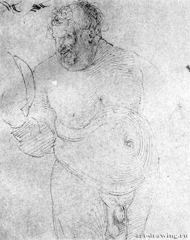 Нагой мужчина с зеркалом. 1512 - 22,6 x 18 Перо на бумаге Поморский музей Гданьск