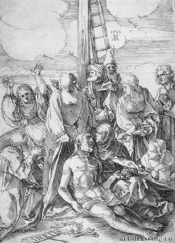Оплакивание Христа. 1521 - 29 x 21 Перо на бумаге Художественный музей Фогг, Отдел гравюры и рисунка Кембридж (Массачусетс)