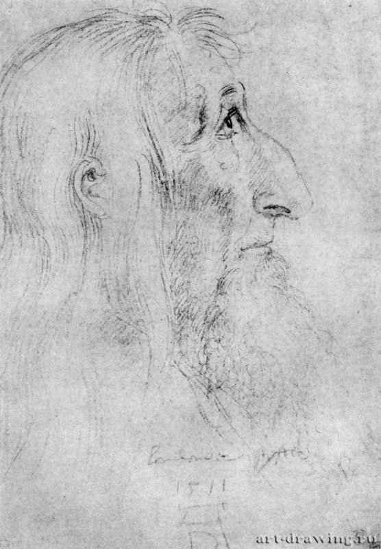 Портрет Маттеуса Ландауэра. 1511 - 27,2 x 18,9 Перо на бумаге Художественный институт Штеделя, Гравюрный кабинет Франкфурт-на-Майне