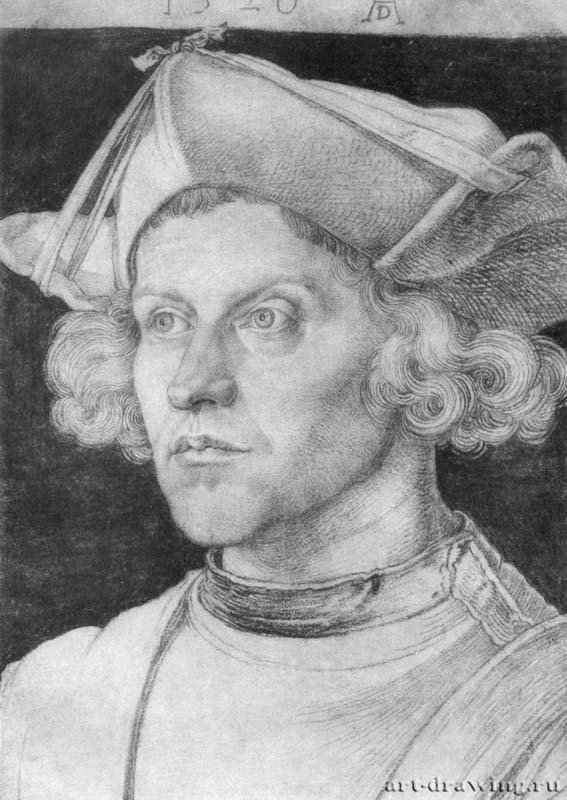 Портрет молодого человека. 1520 - 36,5 x 25,8 Уголь черным и коричневым тоном, на бумаге Гравюрный кабинет Берлин