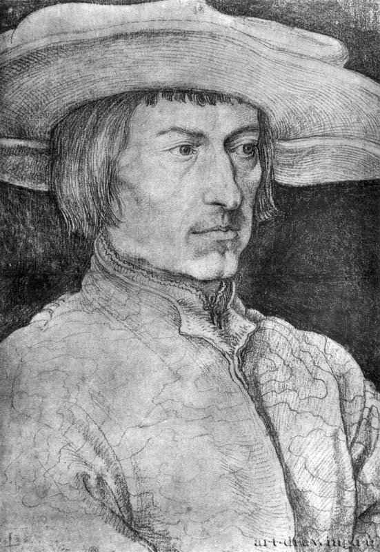 Портрет мужчины. 1521 - 36,8 x 25,5 Уголь на бумаге, лист обрезан Британский музей, Отдел гравюры и рисунка Лондон