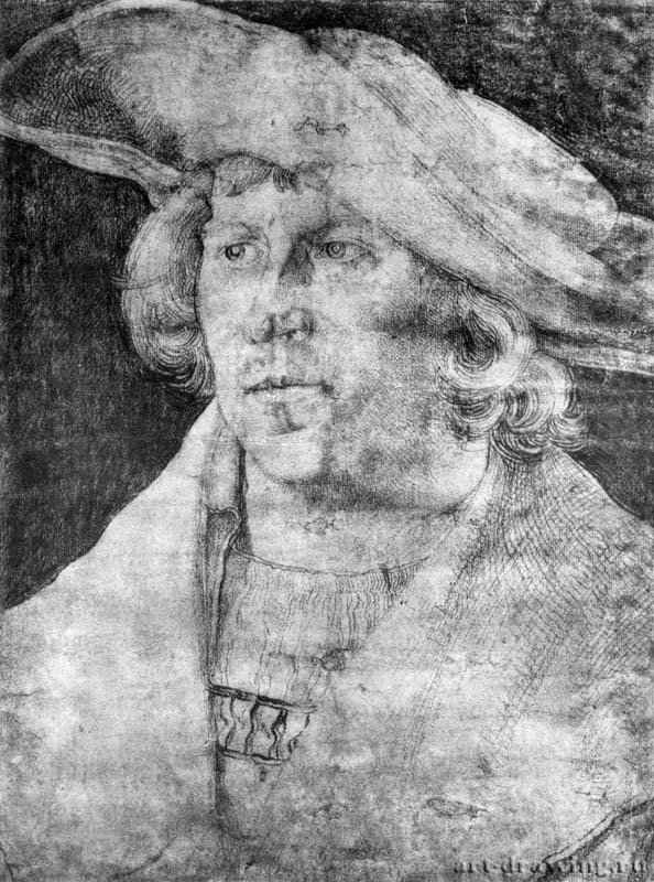 Портрет мужчины. 1520 - 37,1 x 27 Уголь на бумаге, лист обрезан Лувр, Кабинет рисунков Париж