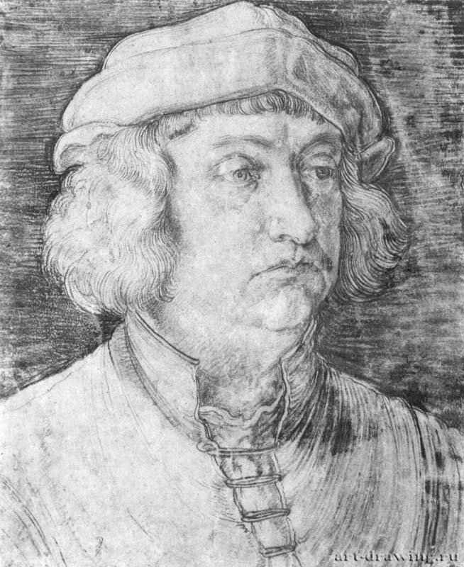  Портрет мужчины (Конрад Пейтингер). 1517 - 33,5 x 27,7 Уголь на бумаге Государственное собрание графики Мюнхен