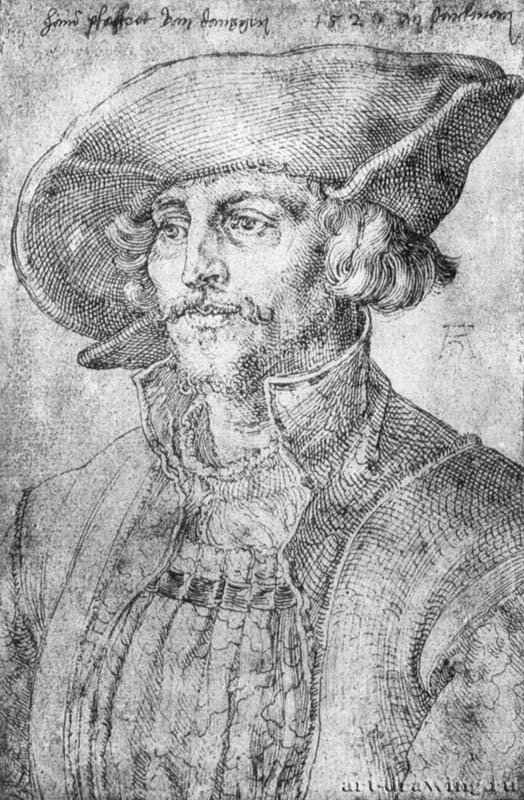 Портрет Ханса Пфаффрота из Данцига. 1520 - 16,1 x 10,8 Перо на бумаге Лувр, Кабинет рисунков Париж