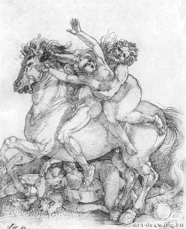 Похищение женщины. 1516 - 25,1 x 20,3 Перо на бумаге Библиотека Пирпонта Моргана Нью-Йорк