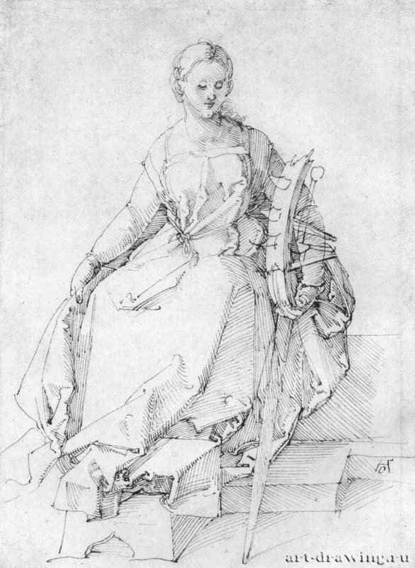 Святая Екатерина. 1515 - 25,1 x 18,4 Перо на бумаге Гравюрный кабинет Берлин