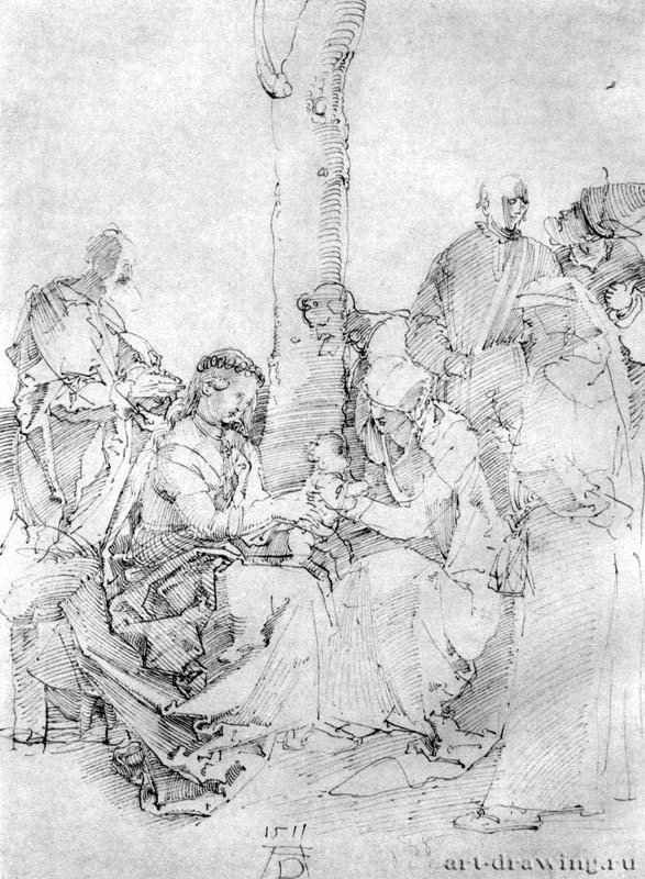 Святое семейство. 1511 - 30 x 21,9 Перо на бумаге Собрание графики Альбертина Вена