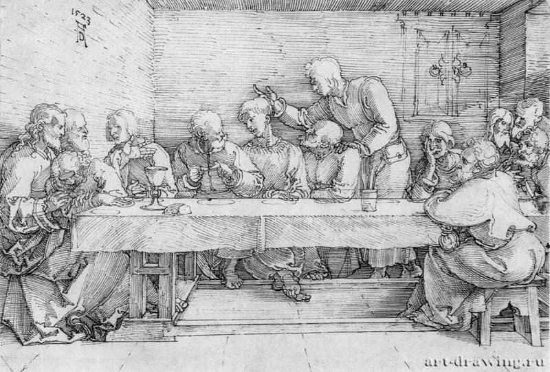 Тайная вечеря. 1523 - 22,7 x 32,9 Перо на бумаге Собрание графики Альбертина Вена