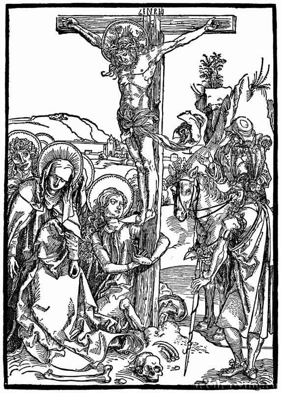 "Страсти из Альбертины". Христос на кресте. 1495-1497 - 24,7 х 17,5 Ксилография Собрание графики Альбертина Вена