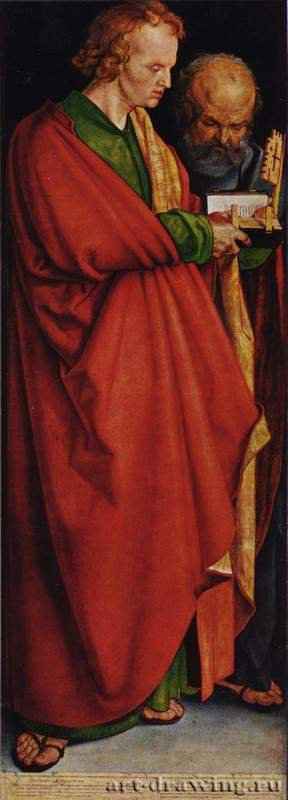 Четыре апостола, левая часть, Святые Иоанн и Петр - 1526216 x 76 смДеревоВозрождениеГерманияМюнхен. Старая Пинакотека