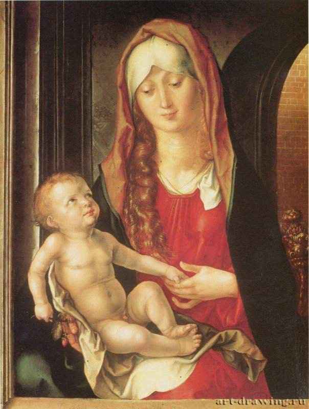 Мария с младенцем перед аркой ворот - 1494-1497 *47,8 x 36 смДеревоВозрождениеГерманияПарма. Ассоциация Маньяни-Рокка