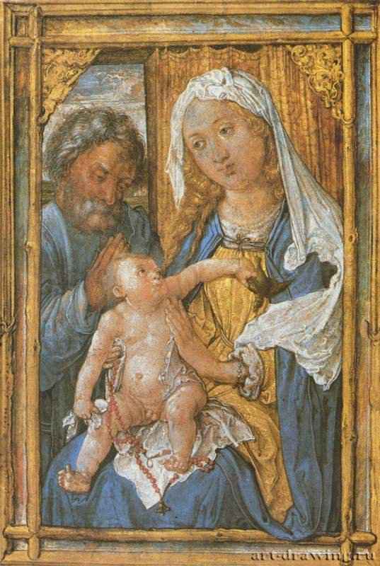 Святое семейство - 1494-1497 *16 x 11,2 смПергаментВозрождениеГерманияРоттердам. Музей Бойманс ван Бейнинген