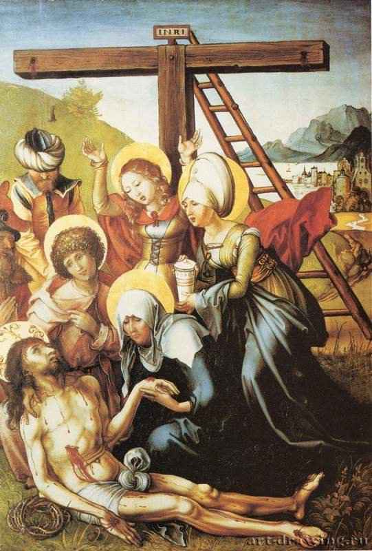 Семь скорбей Марии, центральная часть, Оплакивание Христа - 1494-1497 *63 x 46 смДеревоВозрождениеГерманияДрезден. Картинная галерея