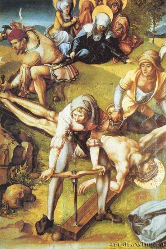 Семь скорбей Марии, центральная часть, Прибивание Христа к кресту - 1494-1497 *62 x 46,5 смДеревоВозрождениеГерманияДрезден. Картинная галерея