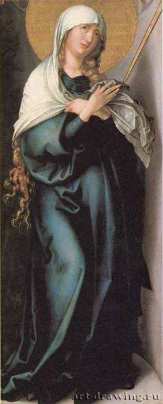 Семь скорбей Марии, центральная часть, Скорбящая мать - 1494-1497 *109,2 x 43,3 смДеревоВозрождениеГерманияМюнхен. Старая Пинакотека