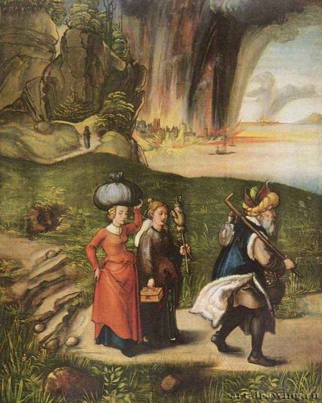 Бегство Лота с семьей из Содома - 1496 *50,2 x 39,7 смДеревоВозрождениеГерманияВашингтон. Национальная художественная галерея