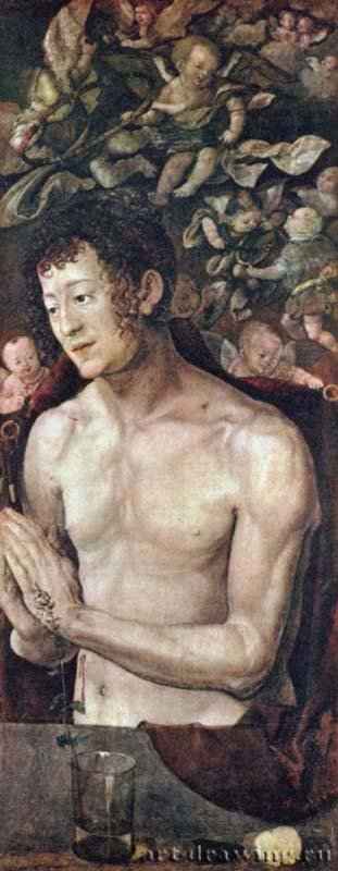Дрезденский алтарь, правая боковая створка, св.Себастьян - 1496 *114 x 45 смХолстВозрождениеГерманияДрезден. Картинная галерея