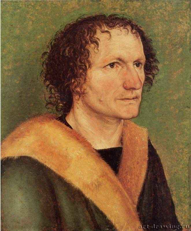 Портрет мужчины на зелёном фоне - 1497 *24,2 x 20 смДерево, пергаментВозрождениеГерманияКройцлинген (Швейцария). Собрание Хайнца Кистерса