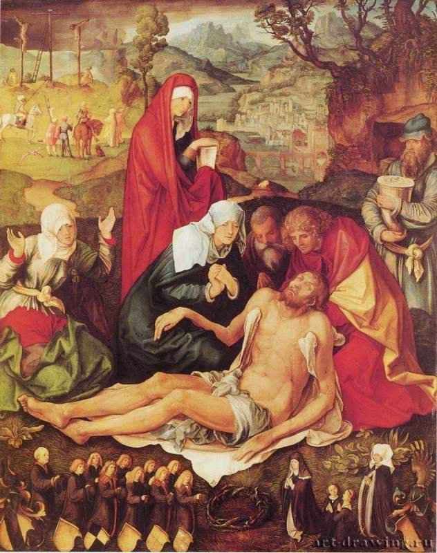 Оплакивание Христа - 1498 *147 x 118 смЕльВозрождениеГерманияНюрнберг. Национальный музей ГерманииЗаказчик: семья Гольцшуер 