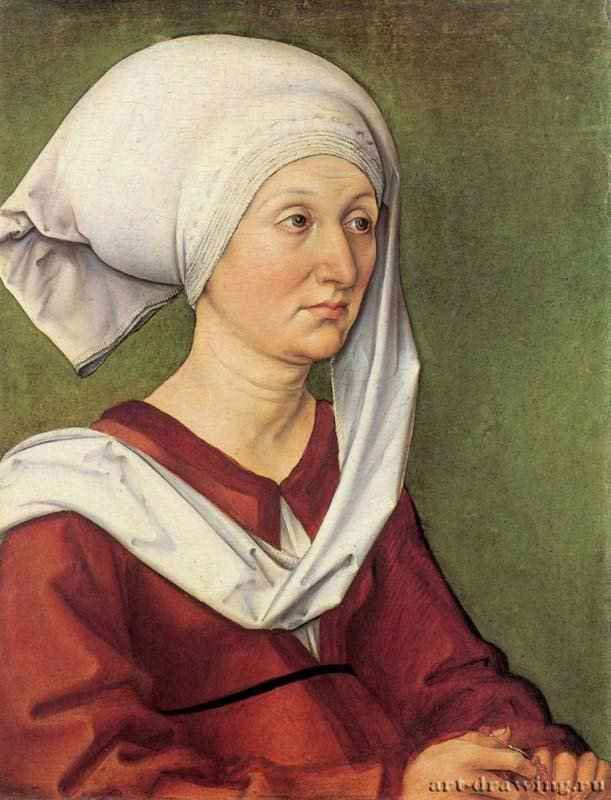 Портрет Барбары Дюрер, урождённой Хольпер - 1490-1493 *47 x 38 смЕльВозрождениеГерманияНюрнберг. Национальный музей Германии