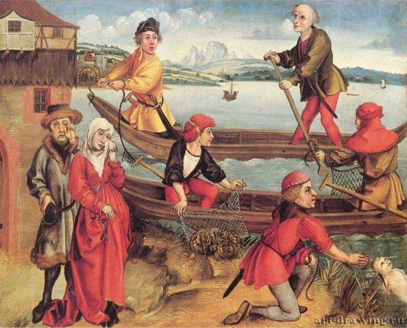 Чудесное спасение утонувшего мальчика из Брегенцы - 1490-1493 *42 x 50 смСоснаВозрождениеГерманияКройцлинген (Швейцария). Собрание Хайнца Кистерса