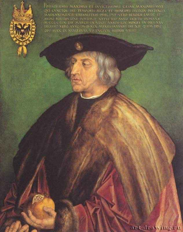 Портрет императора Максимиллиана I на зеленом фоне - 151974 x 61,5 смЛипаВозрождениеГерманияВена. Художественно-исторический музей
