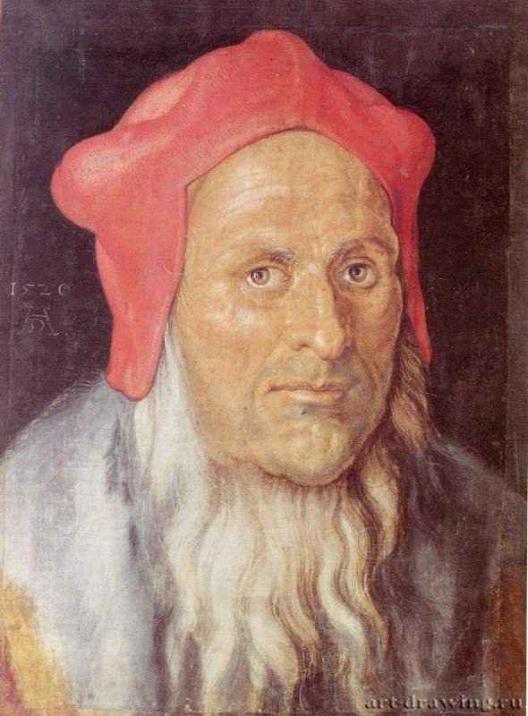 Портрет бородатого мужчины в красной шапке - 152040 x 30 смХолстВозрождениеГерманияПариж. Лувр