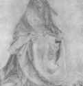 Читающая Мария. 1521 - 29,6 x 21,3 Свинцово-оловянный штифт на грунтованной зеленым тоном бумаге Собрание графики Альбертина Вена