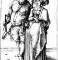 Повар с женой. 1496 - 10,8 х 7,7 Резцовая гравюра на меди Музей Метрополитен, Отделение рисунка Нью-Йорк