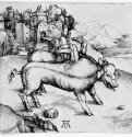 Поросёнок-уродец из Ландсера. 1496 - 12,1 х 12,7 Резцовая гравюра на меди Музей Метрополитен, Отделение рисунка Нью-Йорк