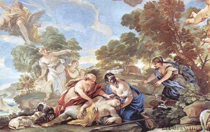 Фрески из галереи Палаццо Медичи-Риккарди (Флоренция). Смерть Адониса - 1684-1686ФрескаБароккоИталияФлоренция. Палаццо Медичи-Риккарди