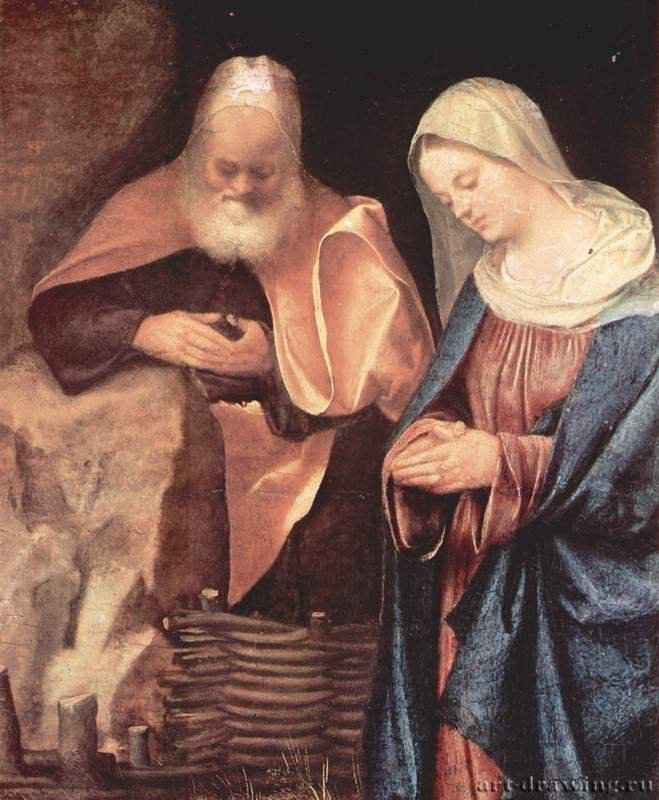 Поклонение пастухов. Фрагмент. Иосиф и Мария - 1500-1510 *ДеревоВозрождениеИталияВашингтон. Национальная картинная галерея