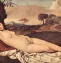 Спящая Венера - 1508-1510 *108 x 175 смХолстВозрождениеИталияДрезден. Картинная галереяНа картине был написанный Тицианом купидон, записанный в 18 веке