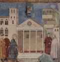 Цикл фресок о жизни св. Франциска Ассизского. Житель Ассизи расстилает свой плащ перед св. Франциском - 1296-1298ФрескаГотика, раннее ВозрождениеИталияАссизи. Сан Франческо, верхняя церковь